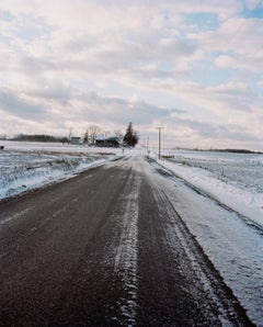 Cuaderno de bocetos de Omaha: Carretera en la nieve - Fotografía contemporánea, estadounidense