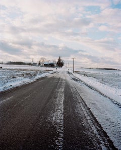 Carnet de croquis d'Omaha : Road in Snow (Route dans la neige), photographie contemporaine américaine