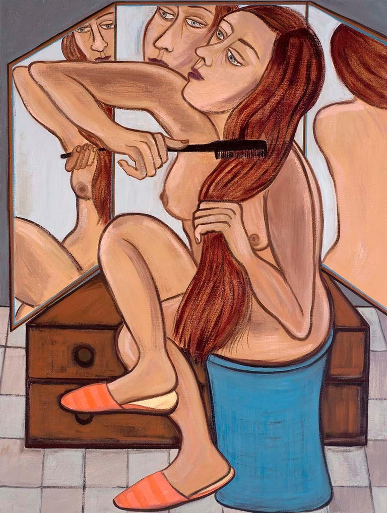 Personal Space, 2019 - Eileen Cooper (Figurative Painting)
Signed on reverse
Oil on canvas
48 x 36 inches

Through these images, Cooper revisits and expands on themes that she has explored throughout her forty-year career, those of universal female