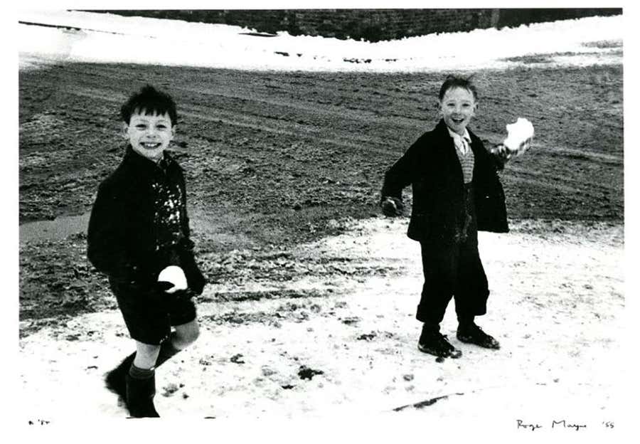 Two Boys With Snowballs, London, 1955 - Roger Mayne (Black and White)