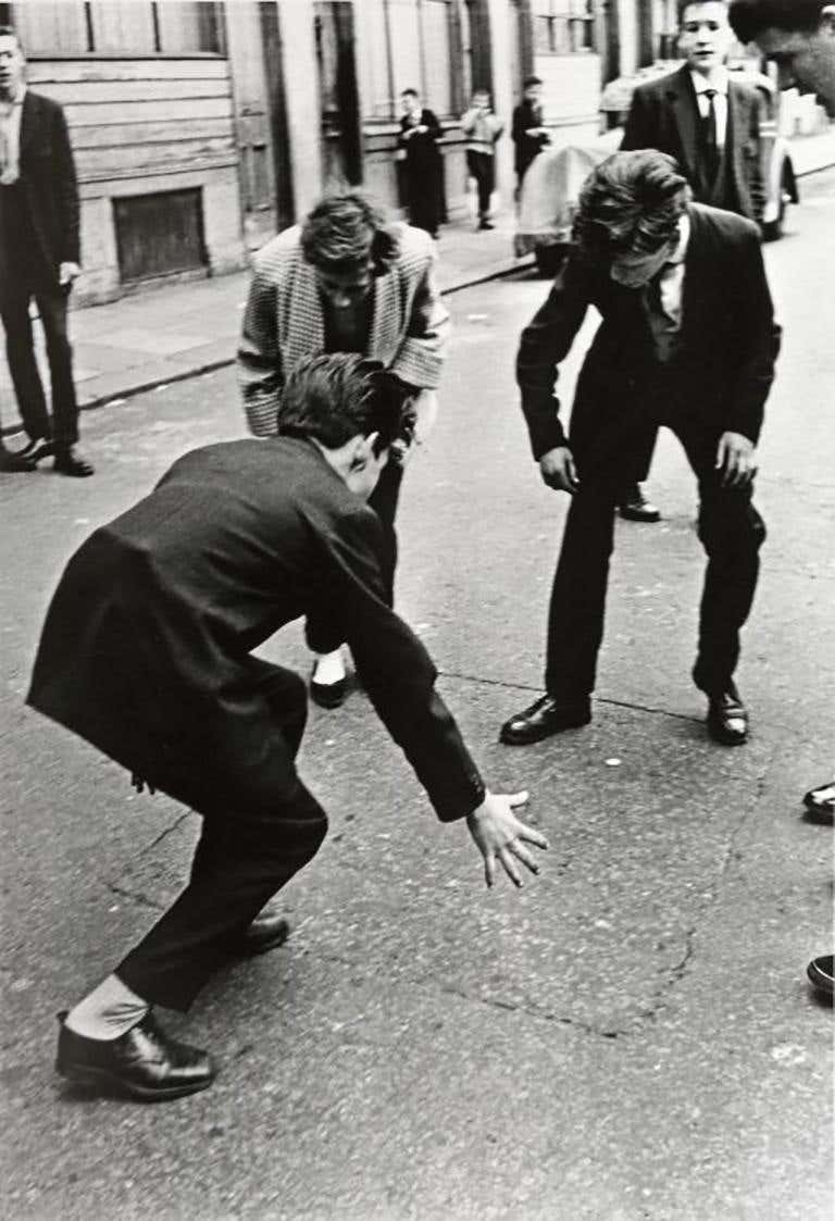 Teddy Boys Gambling, Princedale Road, 1956 - Roger Mayne (Black and White)