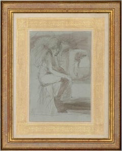 Bernard Dunstan (1920-2017) NEAC PRWA RA - 1991 Charcoal Drawing, Contemplation