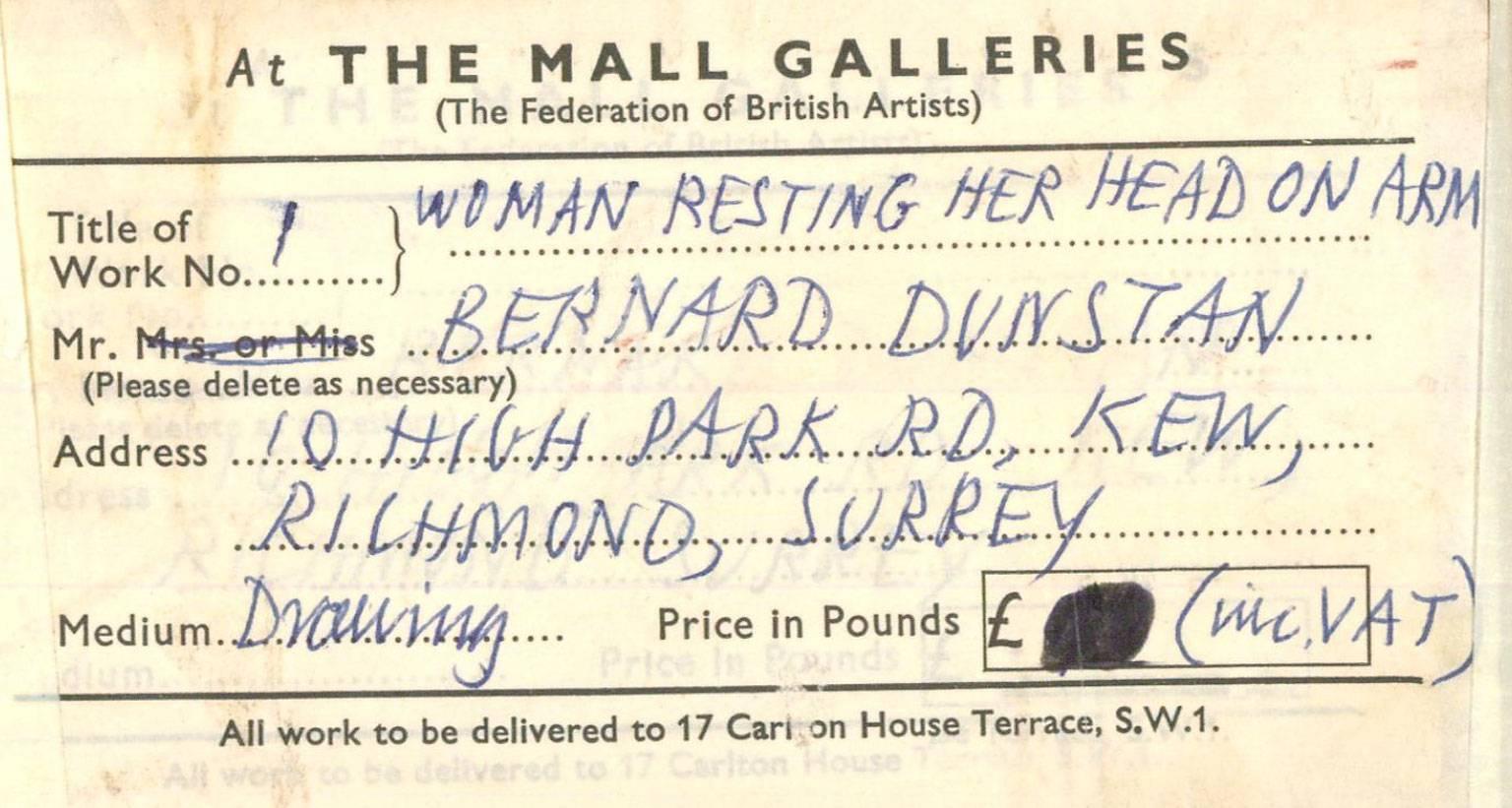 Bernard Dunstan RA RWA (1920-2017) Signed & Framed English Pastel, Woman Resting 1