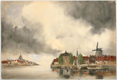 Norris Fowler Willatt - Pair of Dutch Watercolours, Sciedam from the River