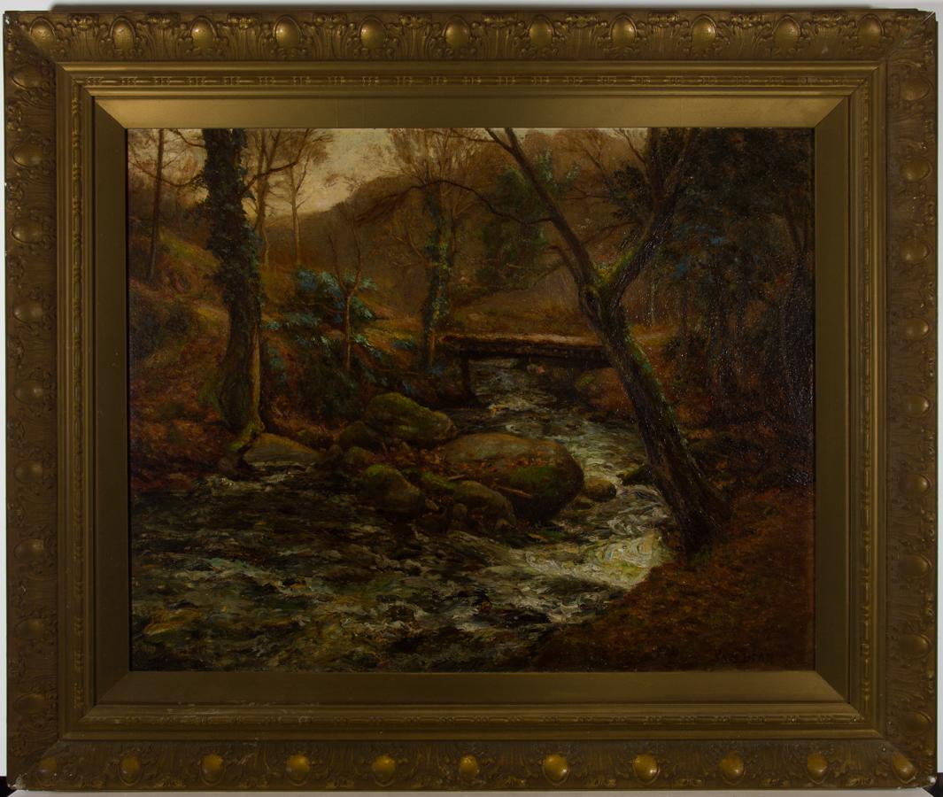 Unknown Landscape Painting - Samuel Dean (fl.1895-1938) - Late 19th Century Oil, Autumnal River Landscape