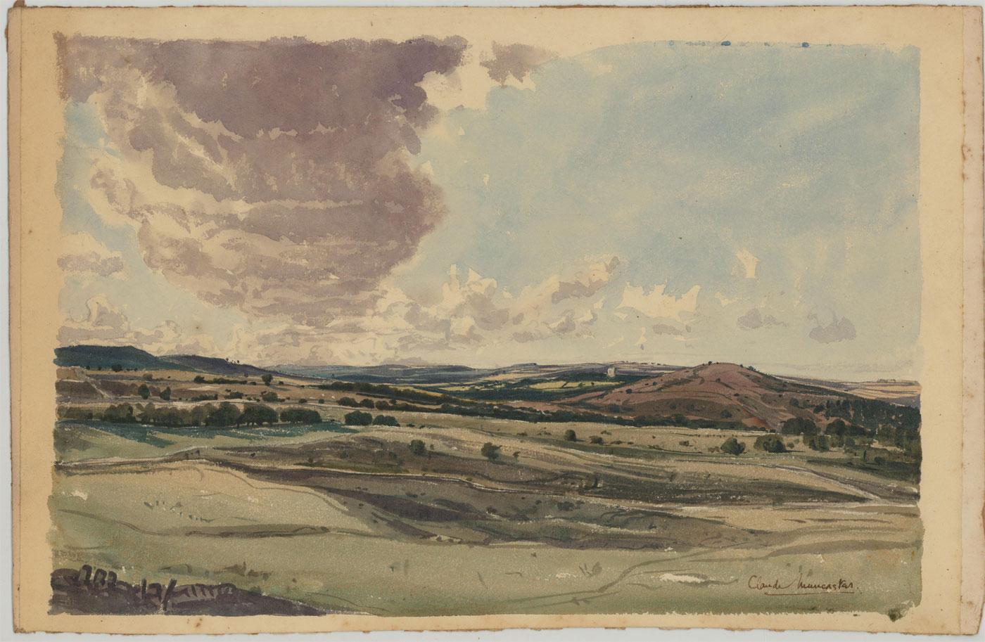 Claude Muncaster RWS, ROI, RBA, SMA (1903-1974) - Watercolour, Rolling Hills 1
