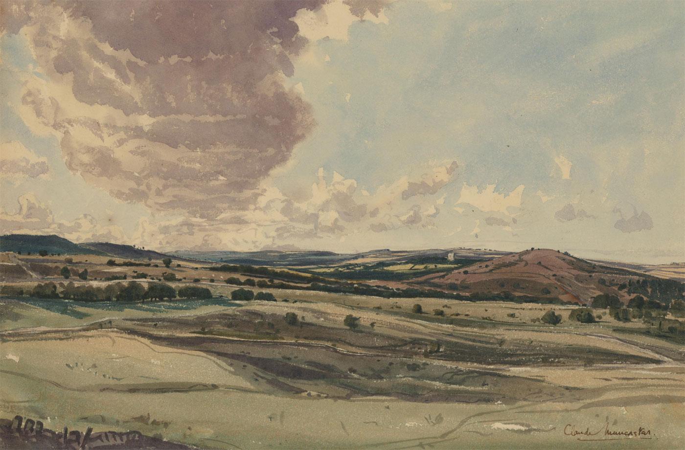 Claude Muncaster RWS, ROI, RBA, SMA (1903-1974) - Watercolour, Rolling Hills