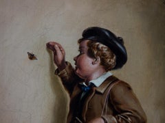 Attrib. Robinson Elliott (1814-1894) - Ornately Framed Oil, Victorian Schoolboy
