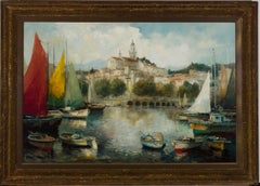 Christian Jereczek (1935-2003) - Oil, Menton Harbour, French Riviera