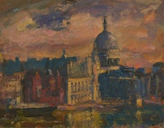 Ronald Olley (b.1923) - 2006 Oil, St. Paul's Cathedral, London