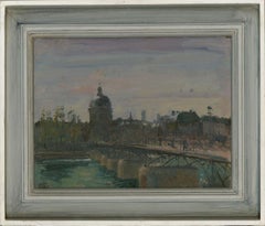 Ronald Olley (b.1923) - Fine c. 2000 Oil, Pont des Arts, Paris