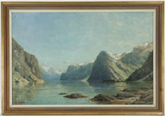 Henry Enfield (1849-1908) - Signed & Framed Late 19th Century Oil, Fjord, Norway