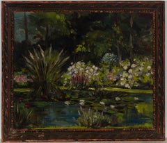 Marcus Algernon Adams (1875-1959) - Signed & Framed 1934 Oil, Garden Pond