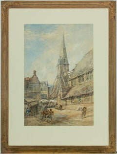 John Burgess (1814-1874) - 1855 Signed English Watercolour, Honfleur, Normandy