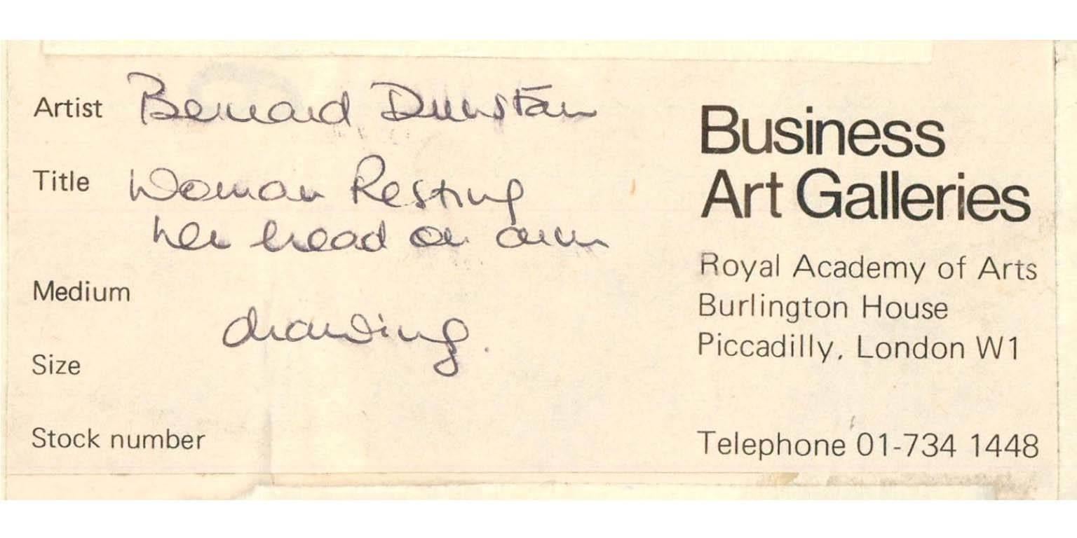 Bernard Dunstan RA RWA (1920-2017) Signed & Framed English Pastel, Woman Resting 2