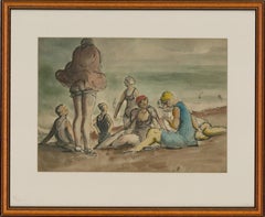 Harold Hope Read (1881-1959) - Framed Watercolour, Group of Bathers