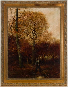 Ernest Gabriel Mitchell (1859-1928) - Signed & Framed 1881 Oil, Autumn Solitude