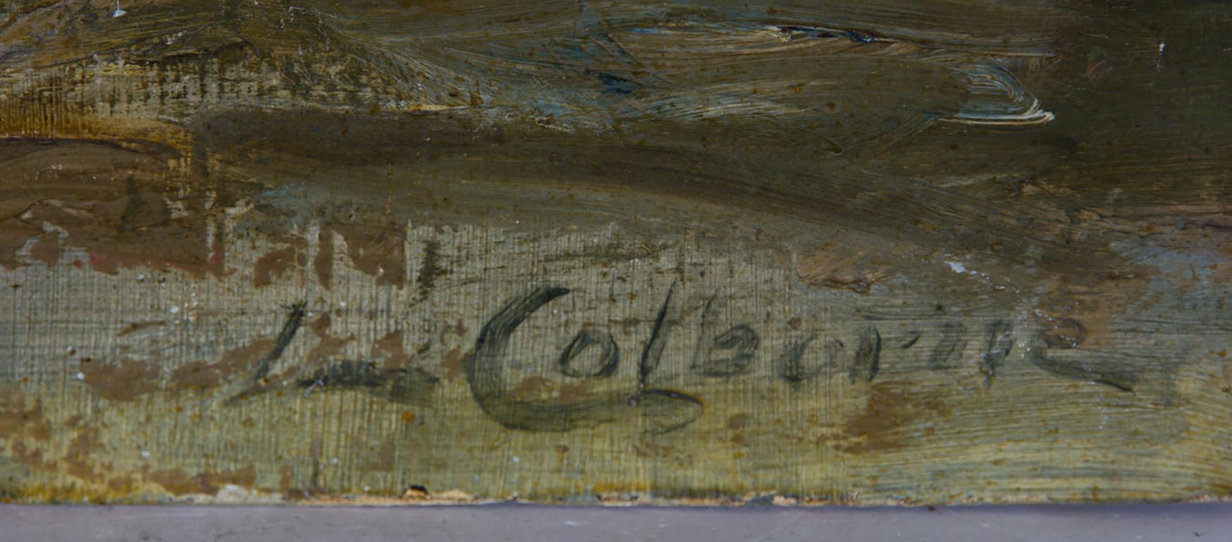 L. Colborne - Fine 1860 Oil, Sailing Boat in Sunset 4