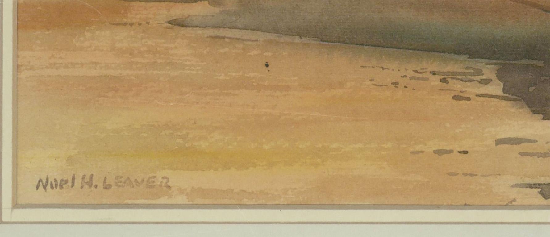 Noel Harry Leaver RCA (1889-1951) - Acuarela, Centro de la ciudad con una aguja 2