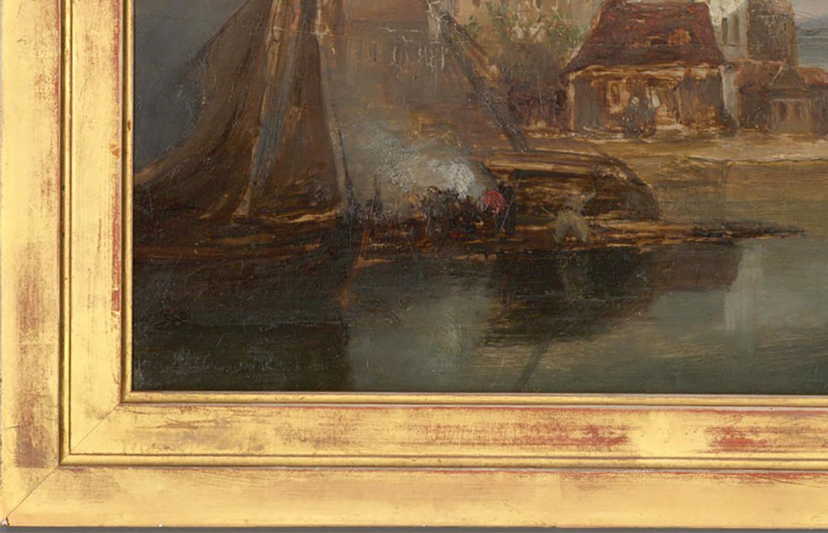 James Wilson Carmichael (1800-1868) - Signed Early 19th Century Oil, The Docks 2