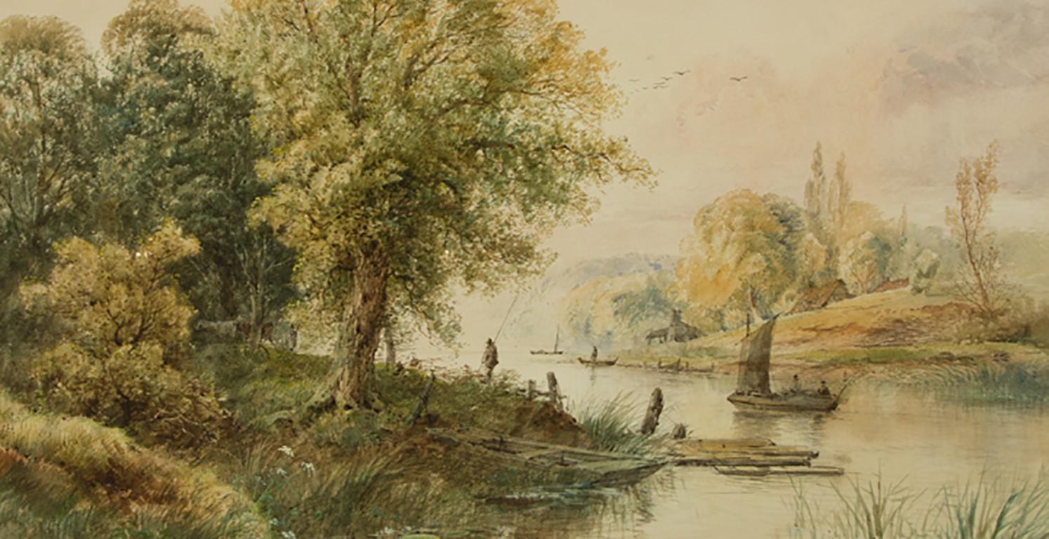 Attributed to Edwin Earp (1851-1945) - Impressive Watercolour, River Landscape 2