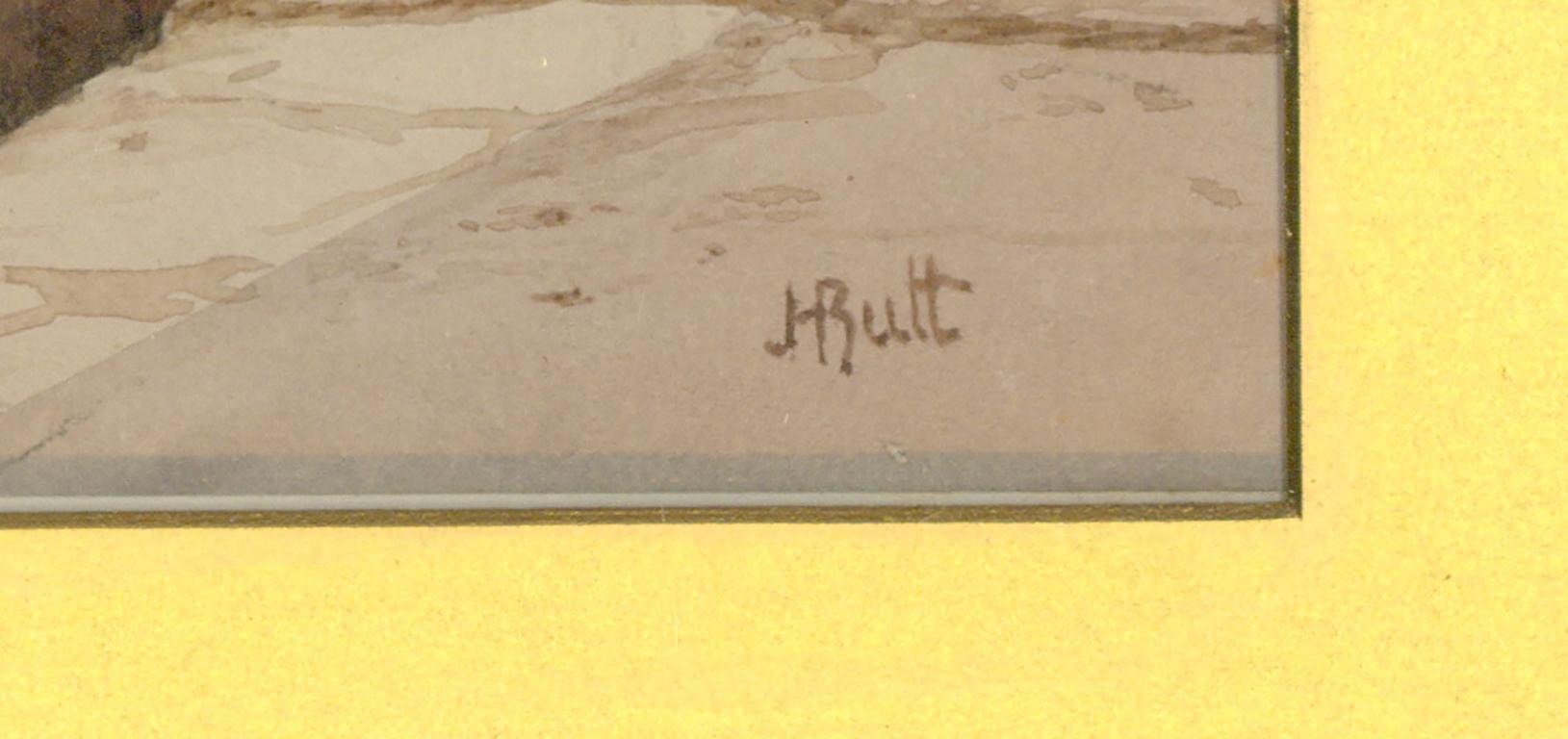 J.H. Butt - Signed and Framed 19th Century Watercolour, Dock Scene 3