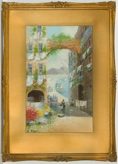 Maria Gianni (1873-1956) - Signed Watercolour, Naples Street Scene