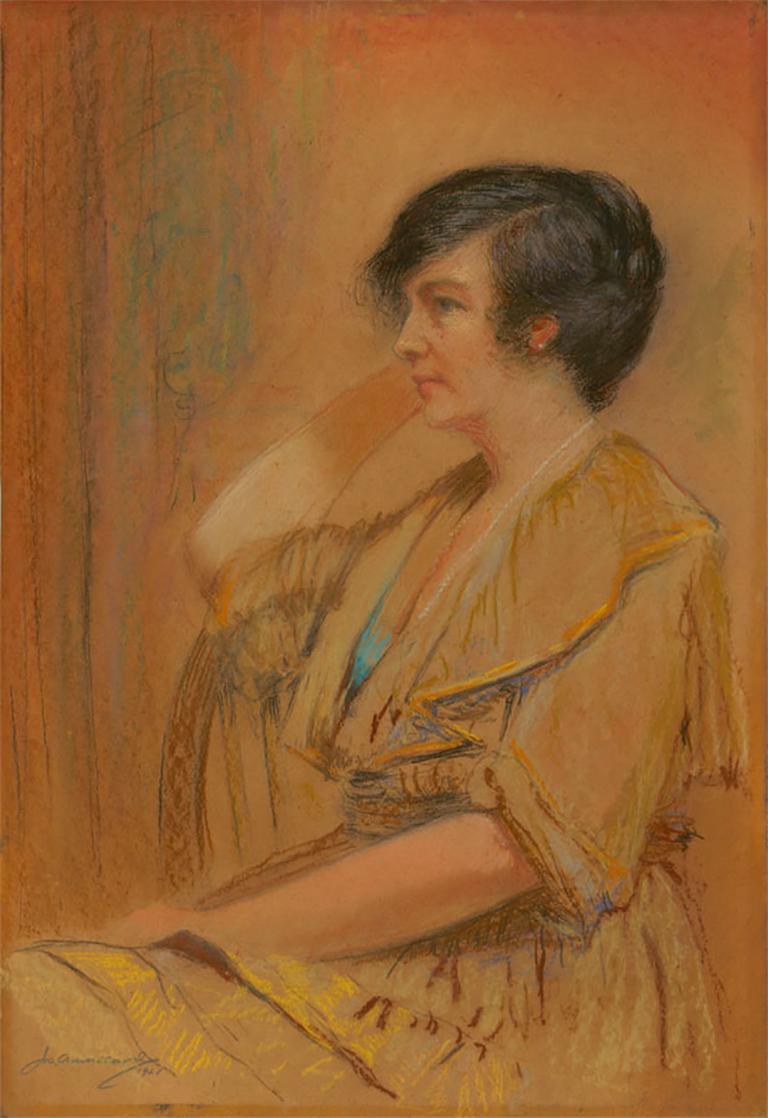 Joseph Albert Mullard (1868-c.1962) - Signed 1921 Pastel, Portrait of a Woman 1
