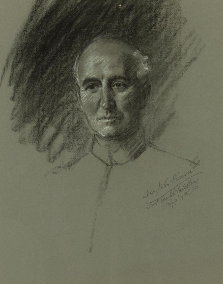 Frank Owen Salisbury (1874-1962) - Signed 1935 Charcoal Drawing, Sir John Simon 4