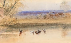Cornelius Pearson (1805-1891) - 1851 Watercolour, Figures by Waterside Cottage