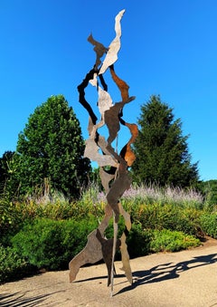 Shadows Metal Patina Rustic Rusty Abstract Modern Steel Outdoor Large Sculpture