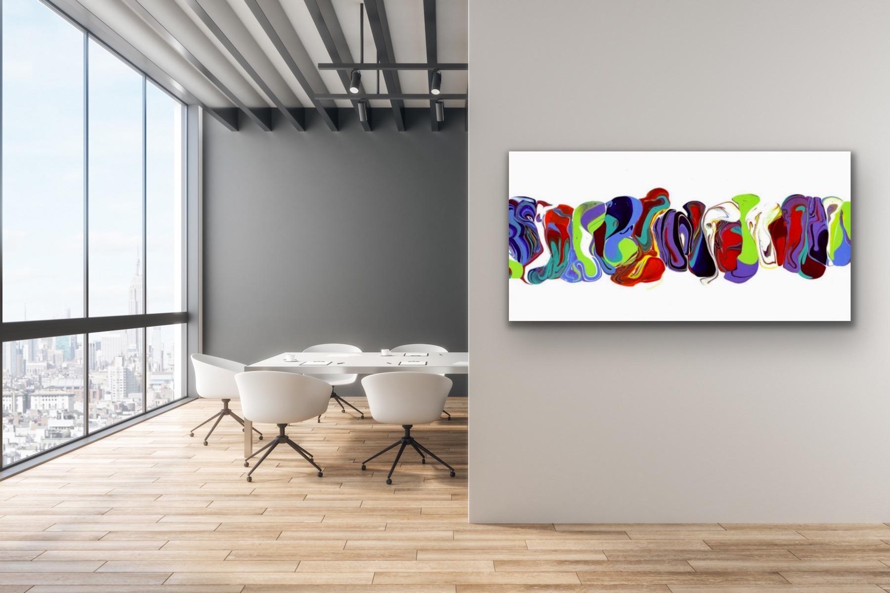 Modern Contemporary Abstract Painting Giclee Print Art on Metal by Cessy 4