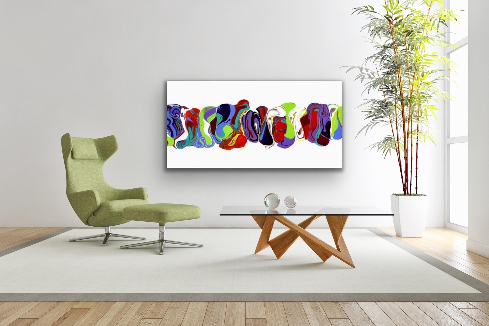 Modern Contemporary Abstract Painting Giclee Print Art on Metal by Cessy  2