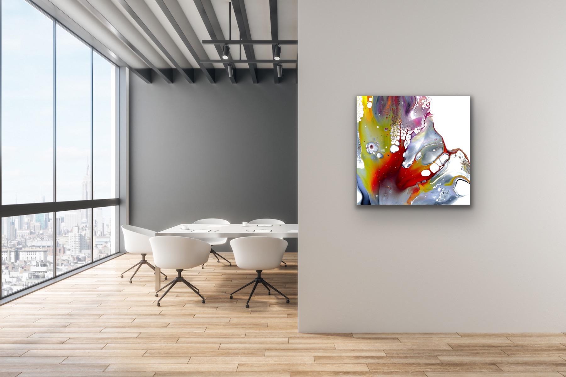 Contemporary Modern Abstract, Giclee Print on Metal, Limited Edition, by Cessy  For Sale 1
