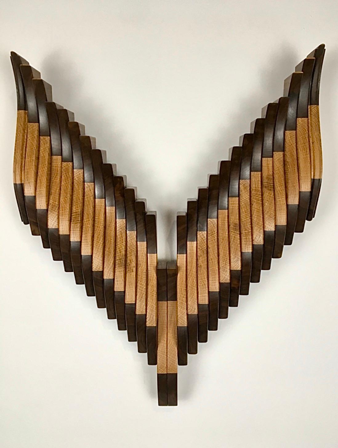 Unknown Abstract Sculpture - Original, Modern Contemporary, Abstract Wood Bird Wall Sculpture, by Shawn B 