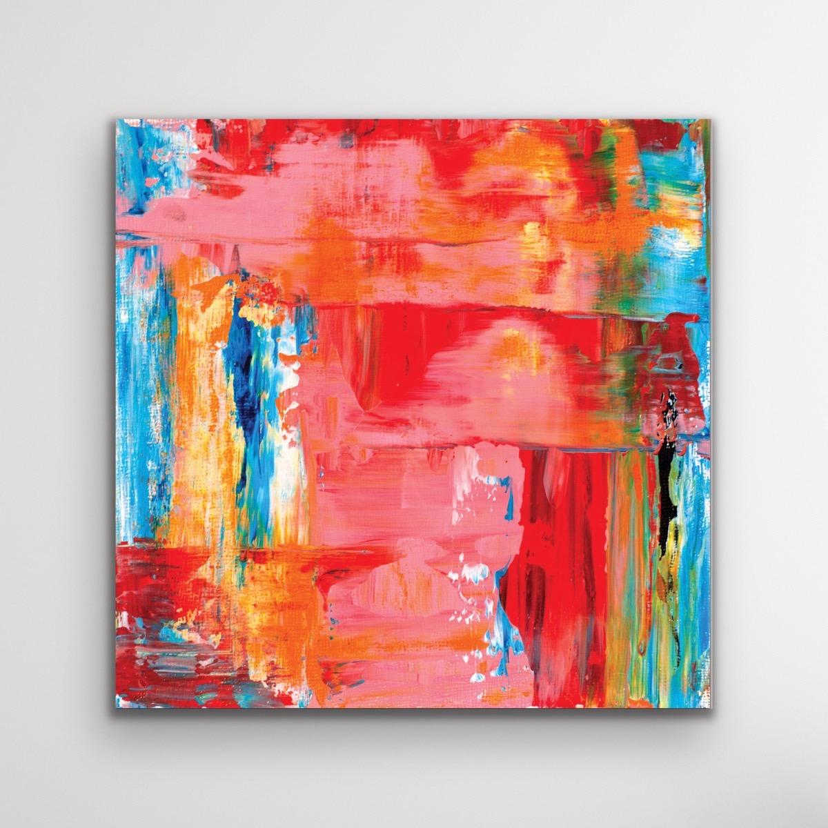 Celeste Reiter Abstract Print - Colorful Abstract Painting, Giclee Print, Metal Wall Art, Indoor Outdoor Decor