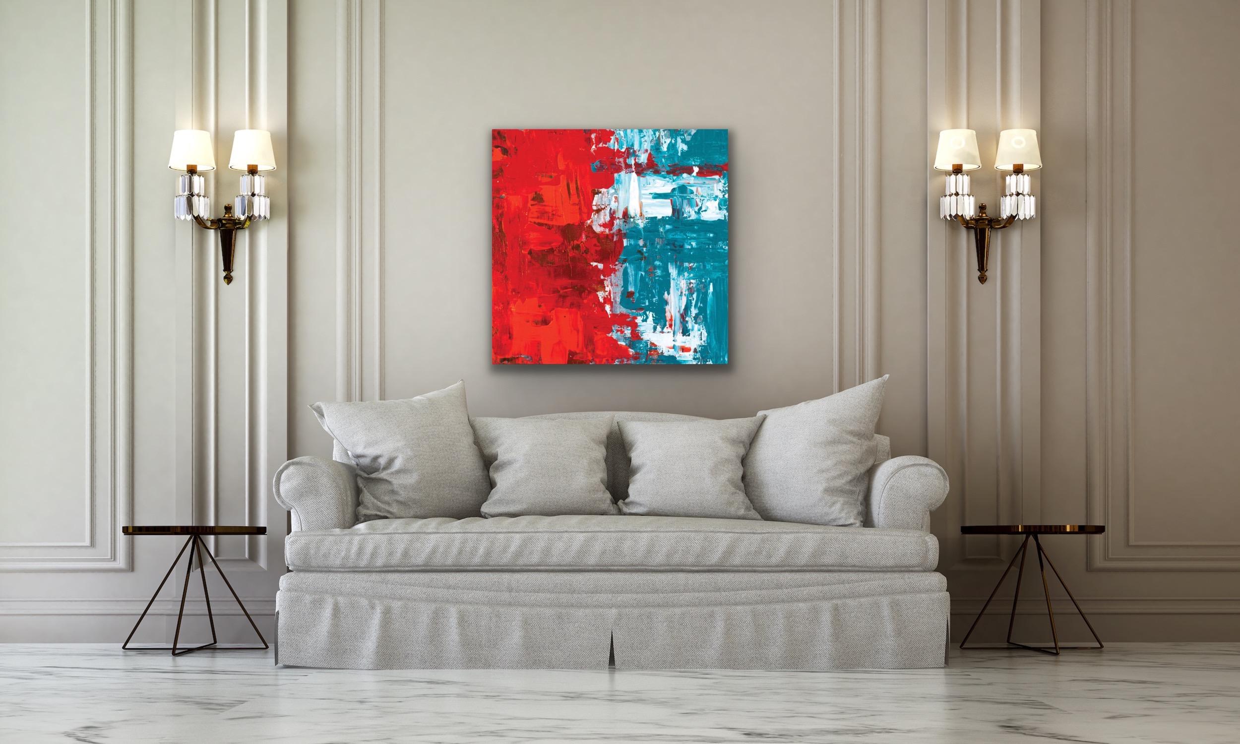 This modern abstract painting is printed on a lightweight metal composite and is suitable for indoor or outdoor decor. This open edition print of Celeste Reiter's original painting is signed by the artist. 

-Artist: Celeste Reiter
-Open Edition -