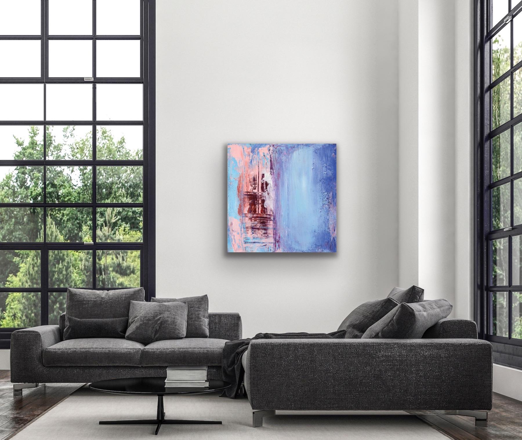 Contemporary Wall Art, Modern Abstract Painting, Indoor Outdoor Print on Metal - Purple Abstract Print by Celeste Reiter