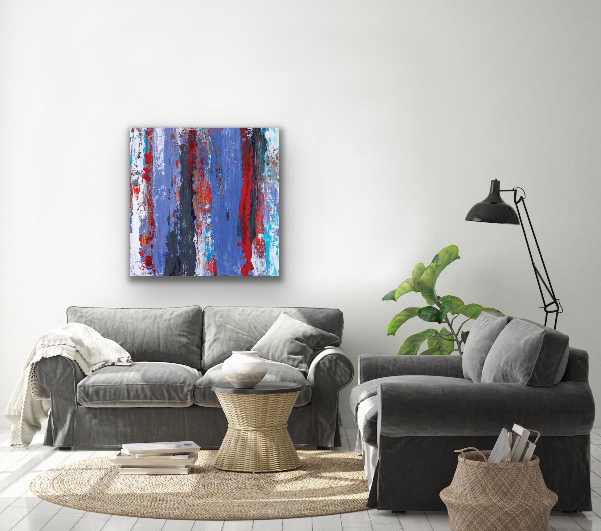 This modern abstract painting is printed on a lightweight metal composite and is suitable for indoor or outdoor decor. This open edition print of Celeste Reiter's original painting is signed by the artist. 

-Artist: Celeste Reiter
-Open Edition -