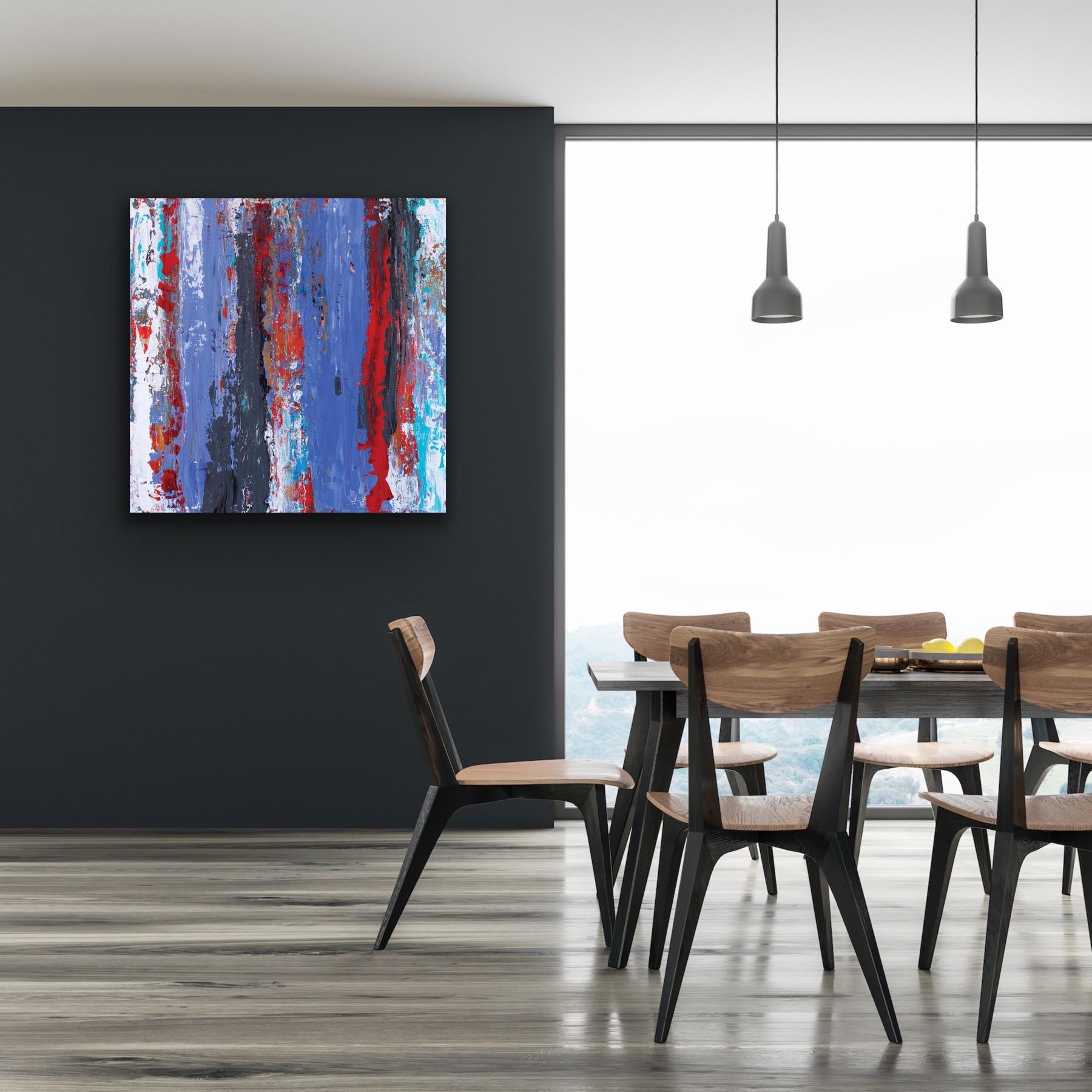 Abstract Contemporary Art, Knife Painting, Indoor Outdoor Decor, Print on Metal For Sale 1
