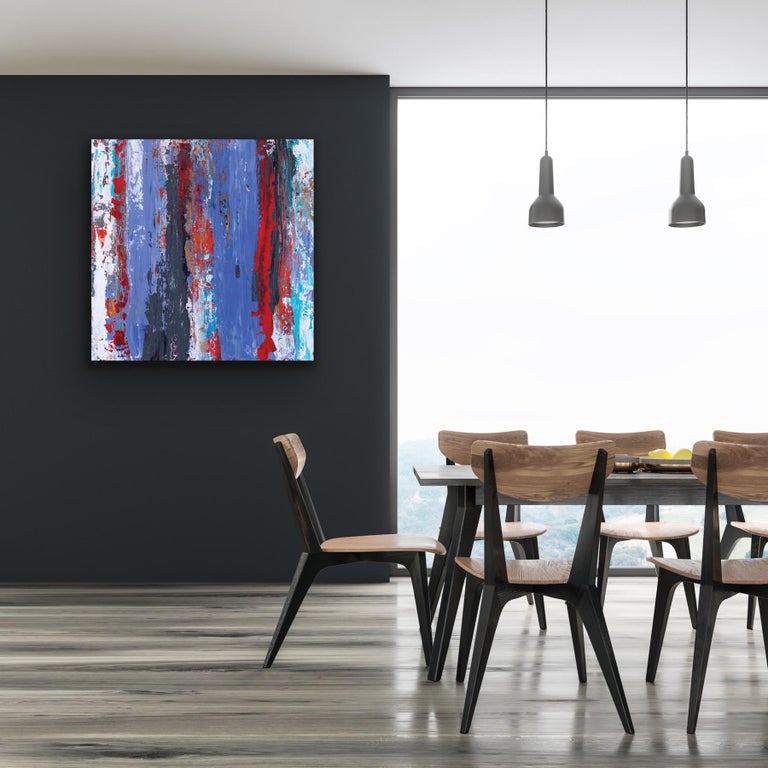 Abstract Contemporary Art, Knife Painting, Indoor Outdoor Decor, Print on Metal For Sale 4