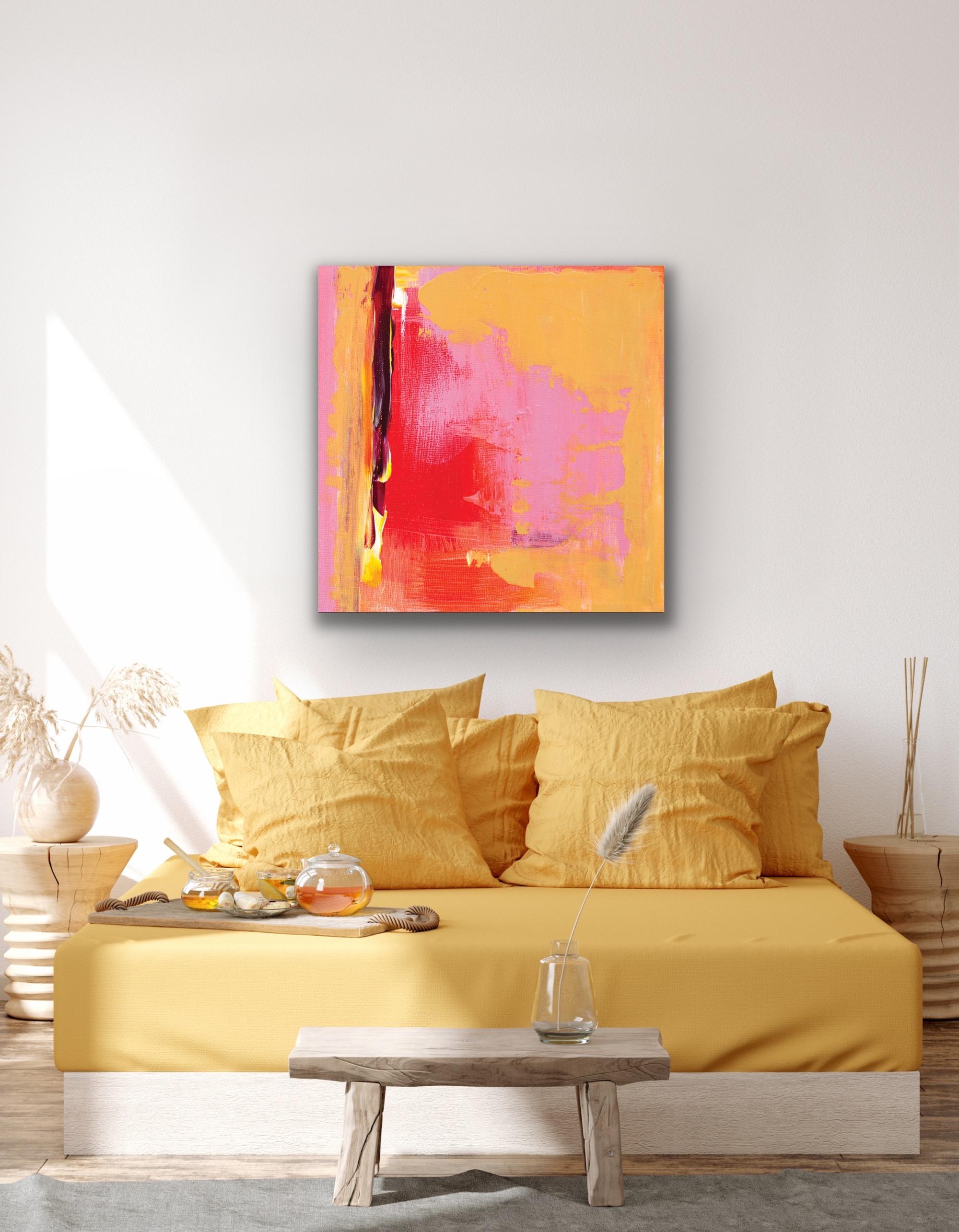 Modern Wall Art, Contemporary Decor, Large Indoor Outdoor Giclee Print on Metal - Beige Abstract Print by Celeste Reiter
