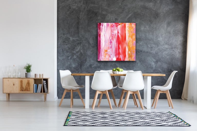 Contemporary Decor, Modern Wall Art, Large Indoor Outdoor Giclee Print on Metal - Beige Abstract Print by Celeste Reiter