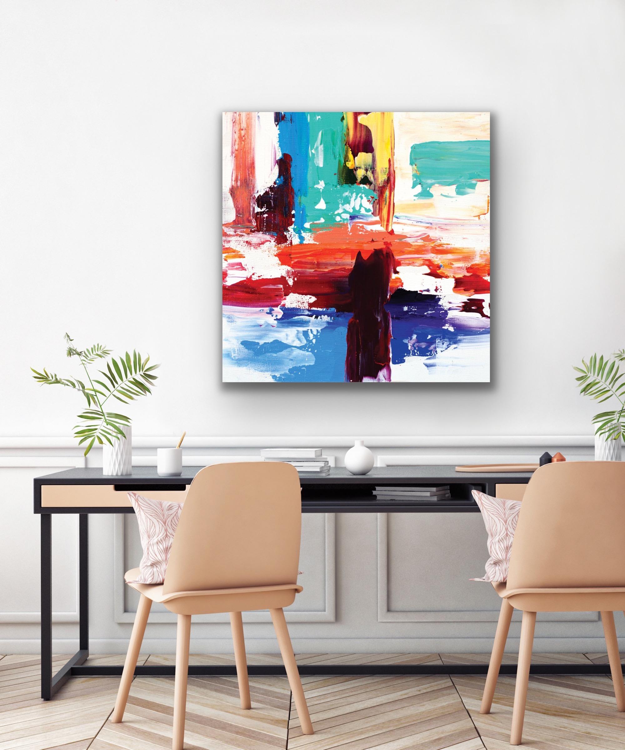 Contemporary Painting, Modern Decor, Large Indoor Outdoor Giclee Print on Metal 1