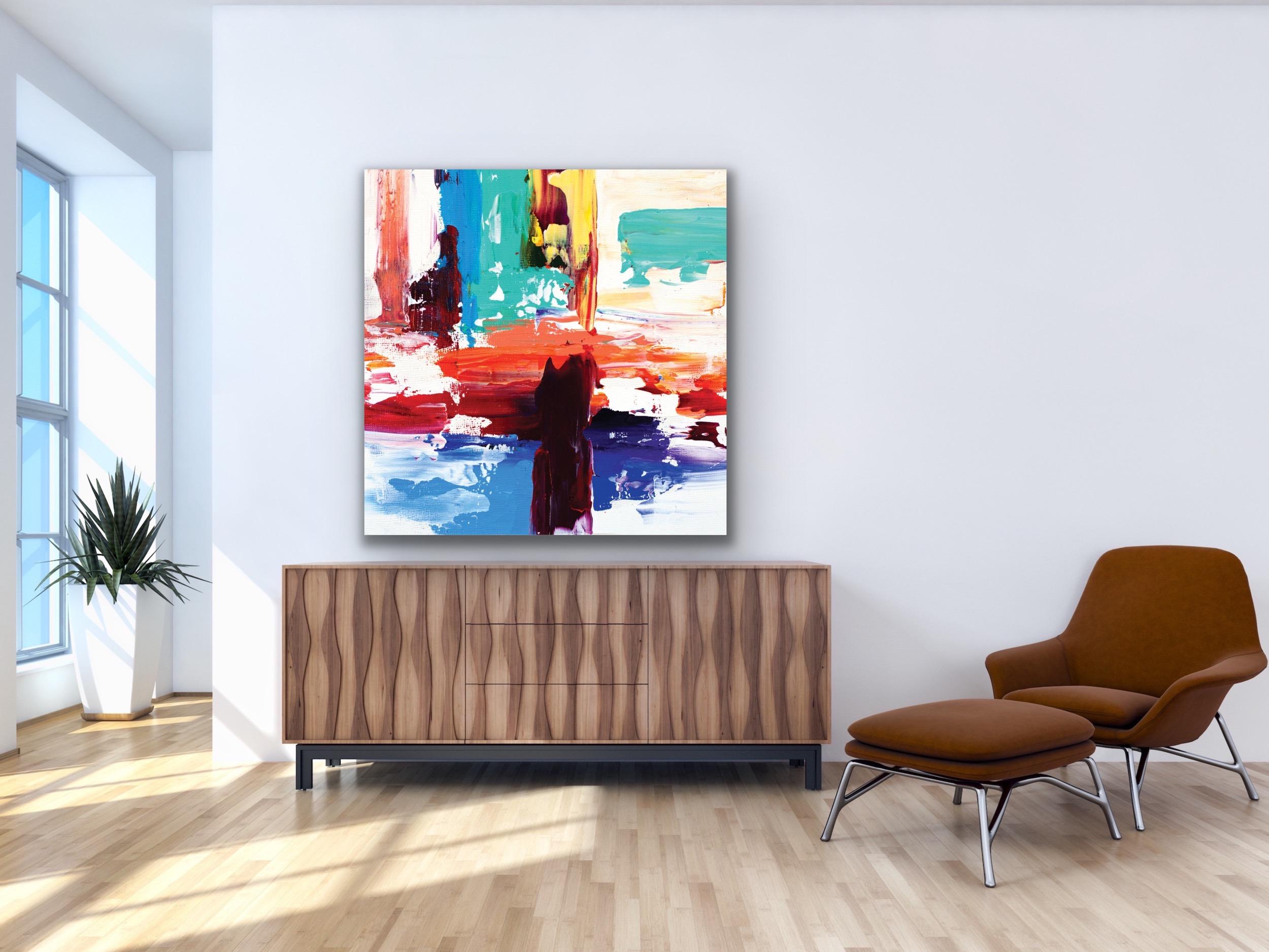 Contemporary Painting, Modern Decor, Large Indoor Outdoor Giclee Print on Metal 2