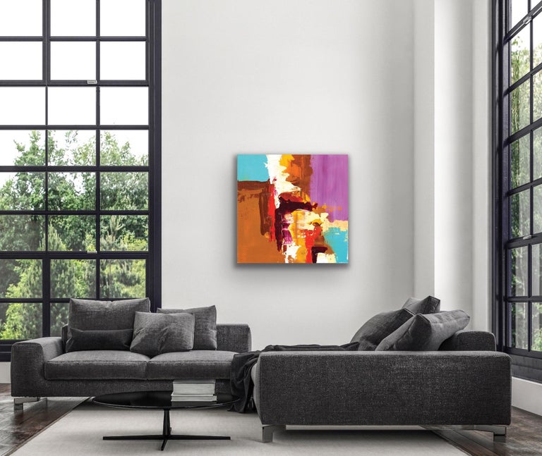 Large Modern Wall Art, Contemporary Painting, Indoor Outdoor Art Print on Metal For Sale 2