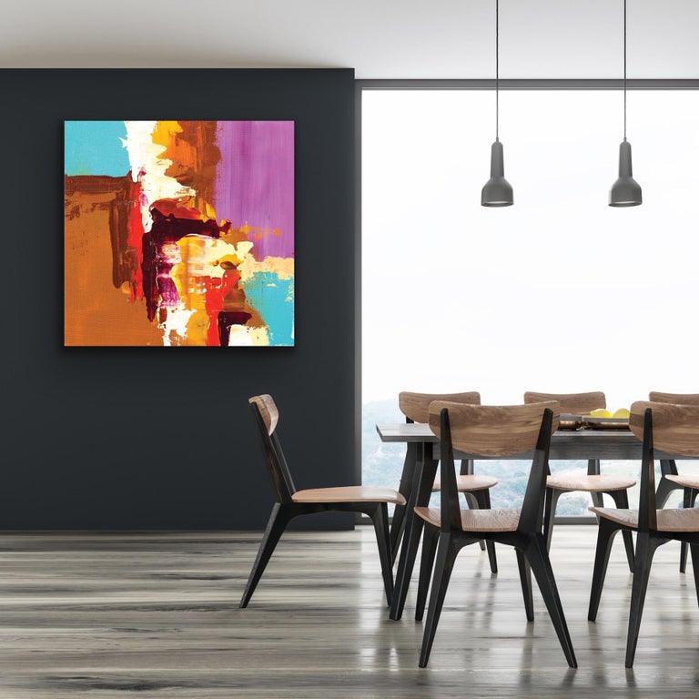 Large Modern Wall Art, Contemporary Painting, Indoor Outdoor Art Print on Metal For Sale 4