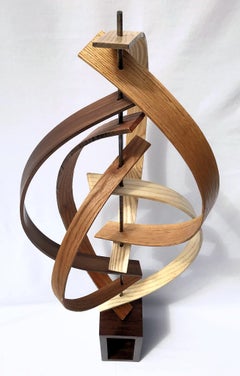 Large Free Standing Wood Sculpture Mid Century Modern Contemporary Art Deco