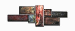 Multi Panel Metal Wall Art Contemporary Modern Industrial Abstract Sculpture 