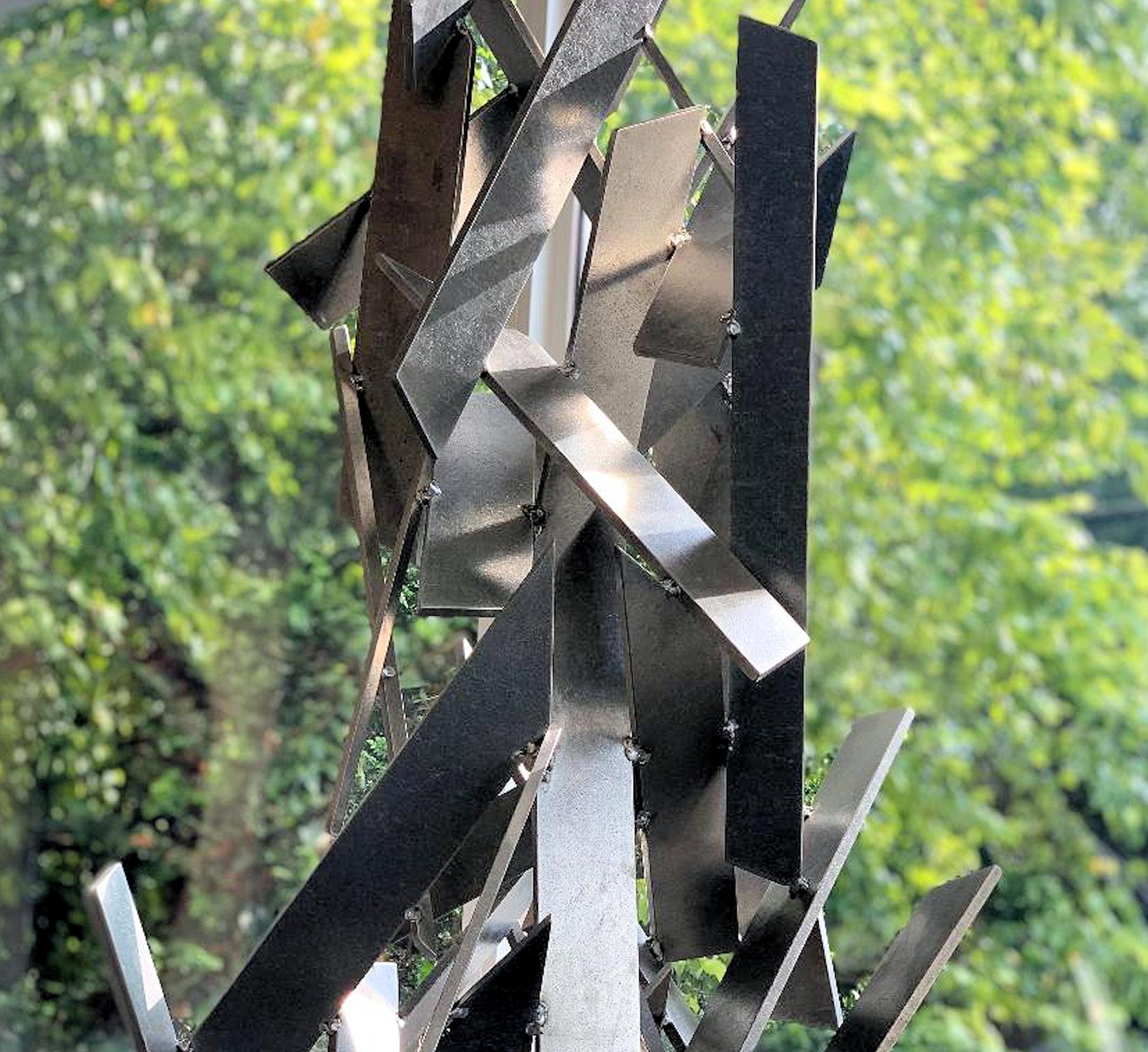 Mania Metal Abstract Indoor Outdoor Aluminum Modern Art Rustic Patina Sculpture  3